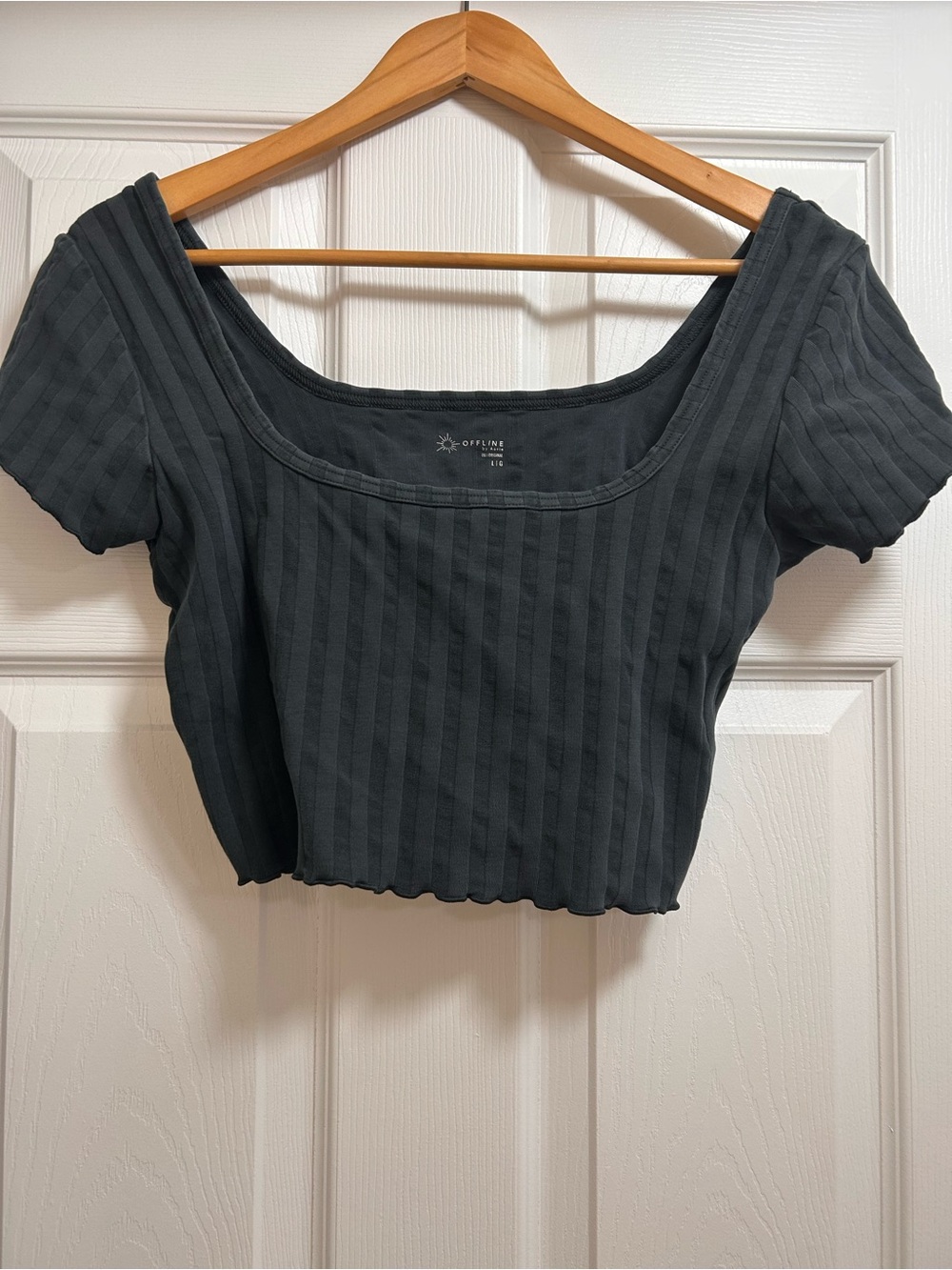 Aerie-Offline Square Neck Ribbed Crop Top